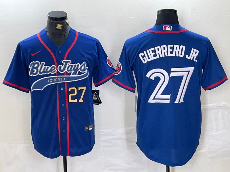 Men Toronto Blue Jays #27 Guerrero jr Blue Jointly 2024 Nike MLB Jersey style 4->toronto blue jays->MLB Jersey